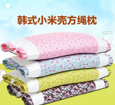 纯棉碎花系带枕 韩式小米枕芯的安心睡眠体验
